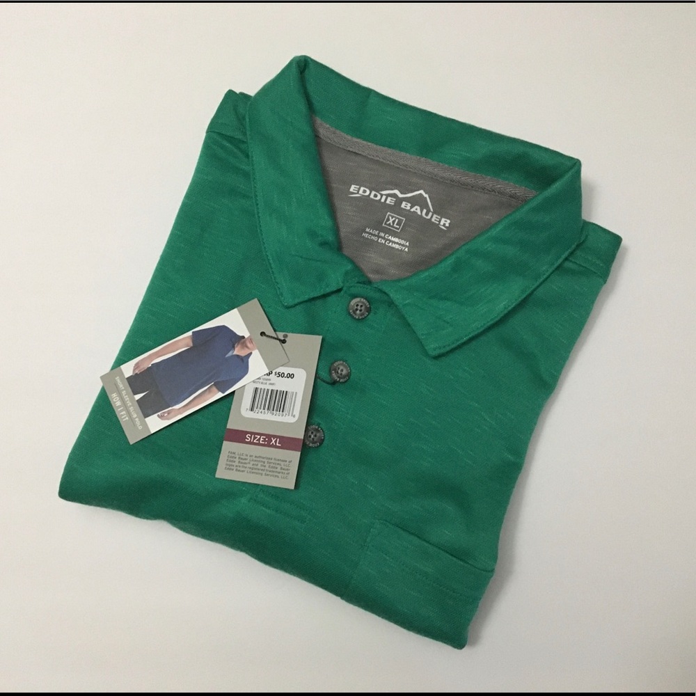 Eddie Bauer Short Sleeve Slub Polo